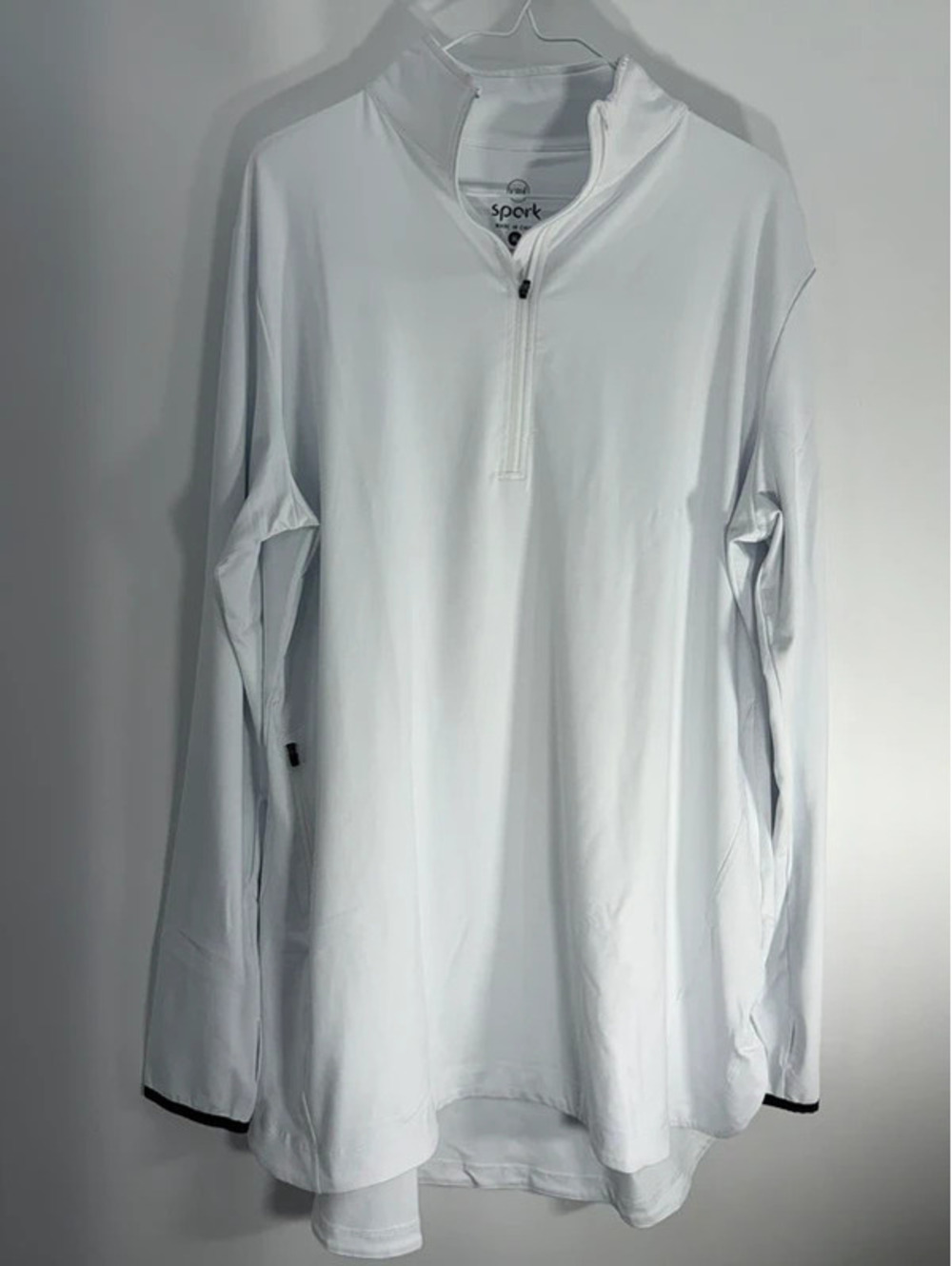 Veil Spark White Half-Zip Pullover Hoodie XL